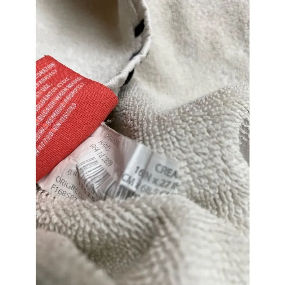 Opalhouse Off White with Black stitch Cotton Hand Towel with Black Tassels